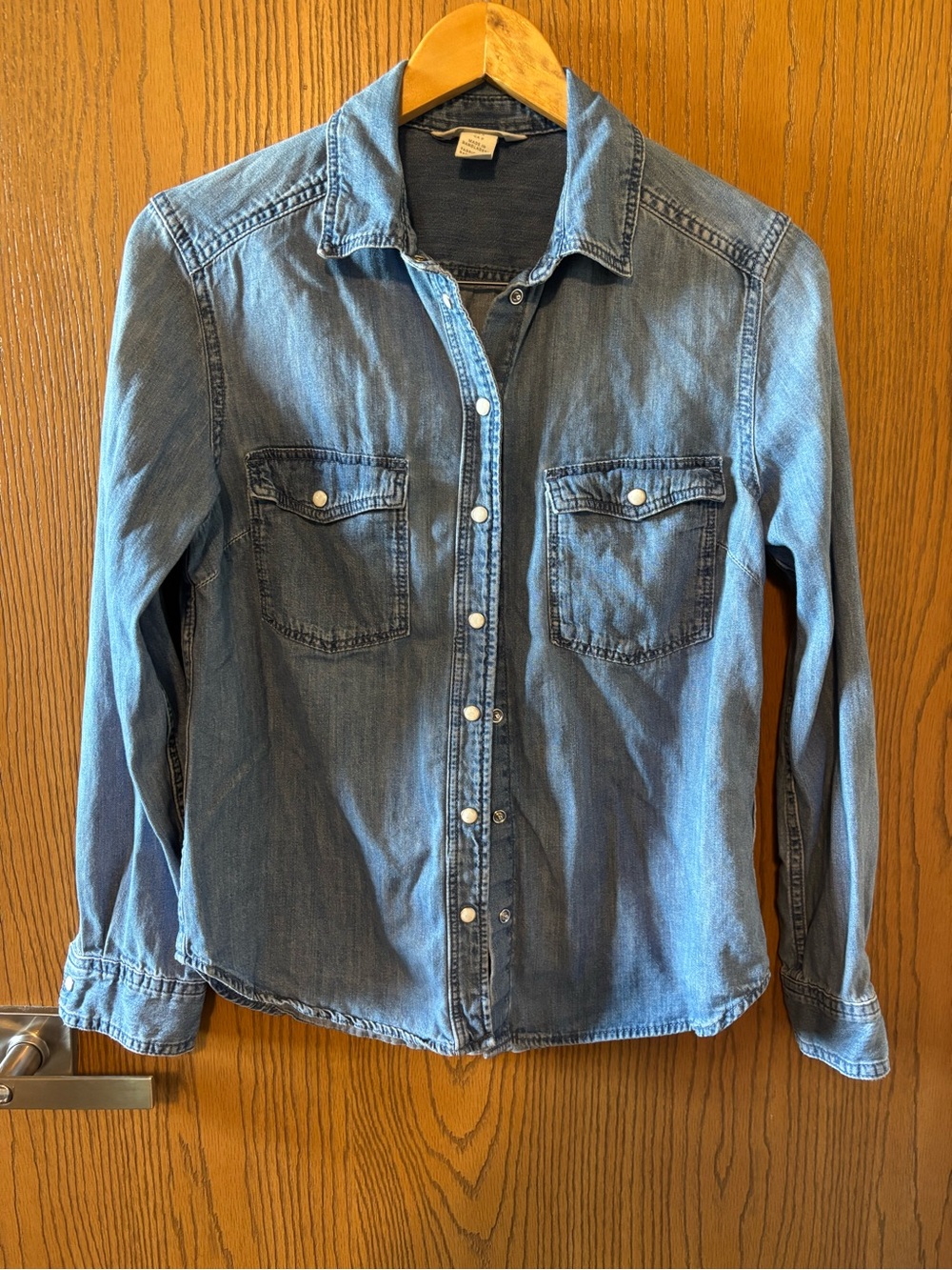 H&M Denim Button-Up Shirt in Blue